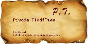 Pivoda Timótea névjegykártya